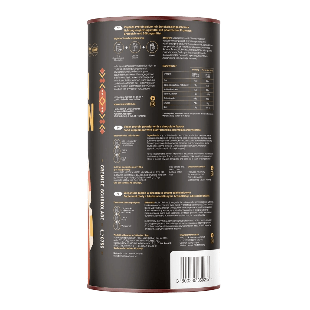 Veganes Proteinpulver – Cremige Schokolade (675 g)