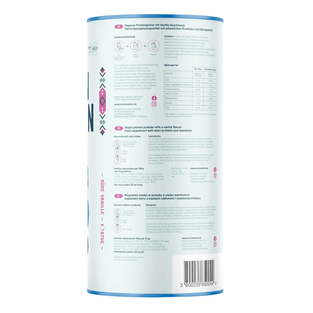 Veganes Proteinpulver – Süße Vanille (675 g)