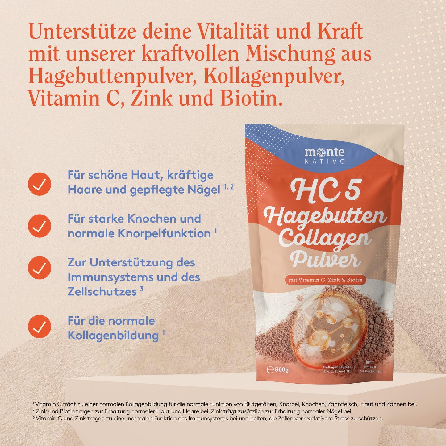 HC5 Hagebutten Collagen Pulver (500g)